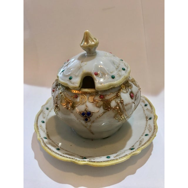 Hand Painted Ornate Nippon Lidded Condiment Dish Chairish
