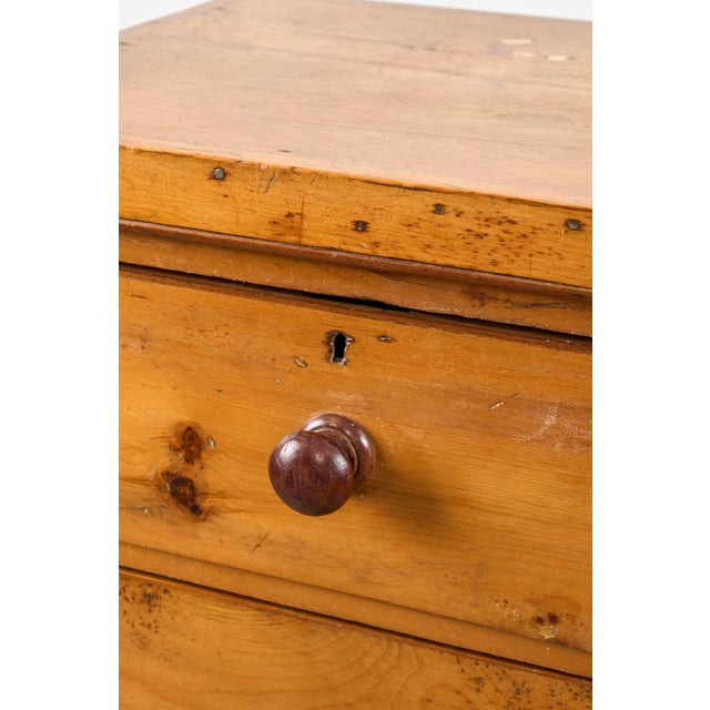 19th Century Pine 2 Over 3 Chest With Wooden Knobs For Sale - Image 10 of 14