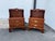 Pair of Chippendale Style Solid Cherry Wood Step-Back Nightstand by Henkel Harris Solid wood frame, brass hardware,...