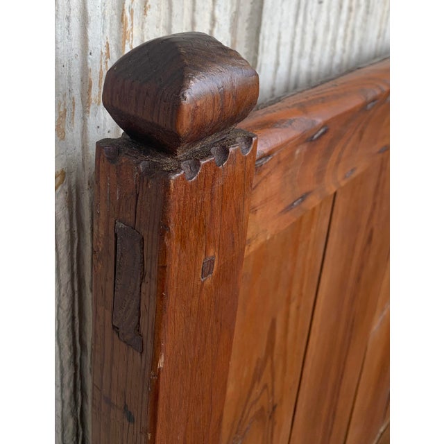 Early 20th Century Spanish Painted Bench With Dove-Tail and Tall Back For Sale - Image 9 of 10