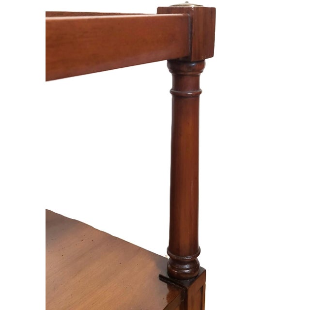 Vintage American Mahogany Double Door Two Tier Sofa End Table Cabinet For Sale - Image 10 of 14