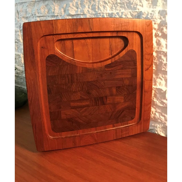Vintage Danish Modern Vintage Retro Square Teak Wood Cutting Board Serving Tray by Richard Nissen - Denmark A wonderful...