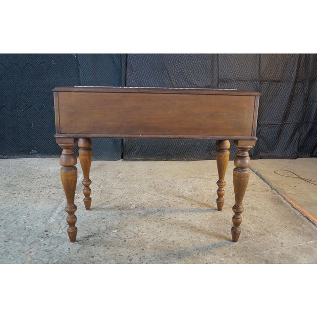 Antique Victorian Revival Walnut Spinet Writing Desk Secretary Library Table For Sale - Image 18 of 18