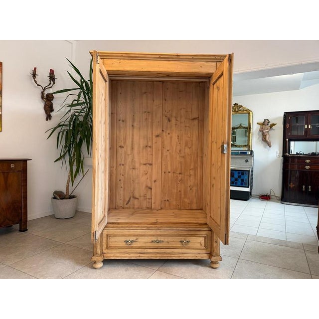 Wood Antique Gründerzeit Column Wardrobe For Sale - Image 7 of 11