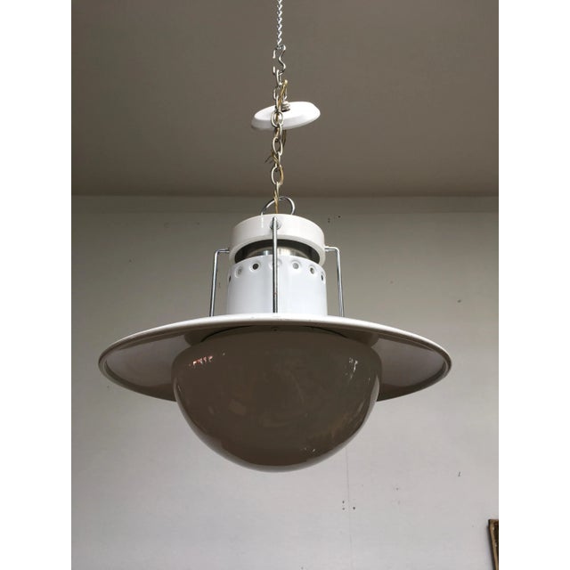 1980s 1980s Forecast Lighting Postmodern Pendant Chandelier, Los Angeles, White & Chrome For Sale - Image 5 of 11