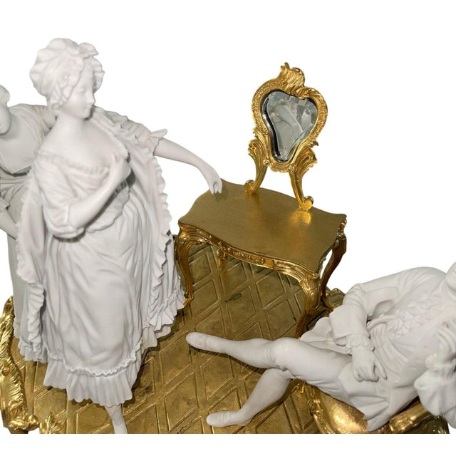 French 19th Century Sèvres Biscuit Porcelain & Gilt Bronze Figural Group For Sale - Image 3 of 10