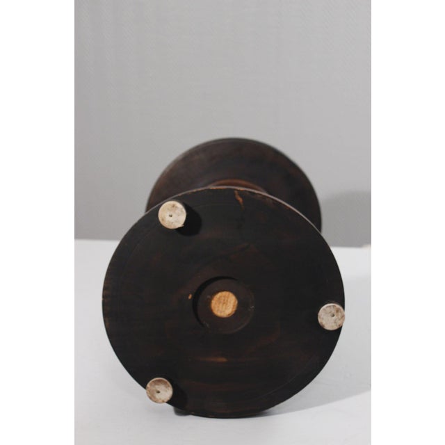 French Art Deco Turned Walnut Column Table in the style of Charles Dudouyt, 1930s For Sale - Image 11 of 12