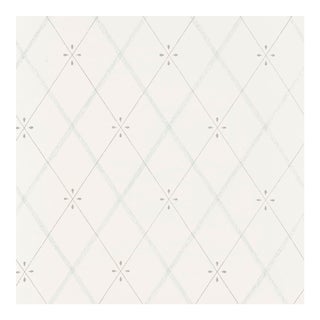 Sample - Schumacher Kasumi Diamond Wallpaper in Mineral For Sale