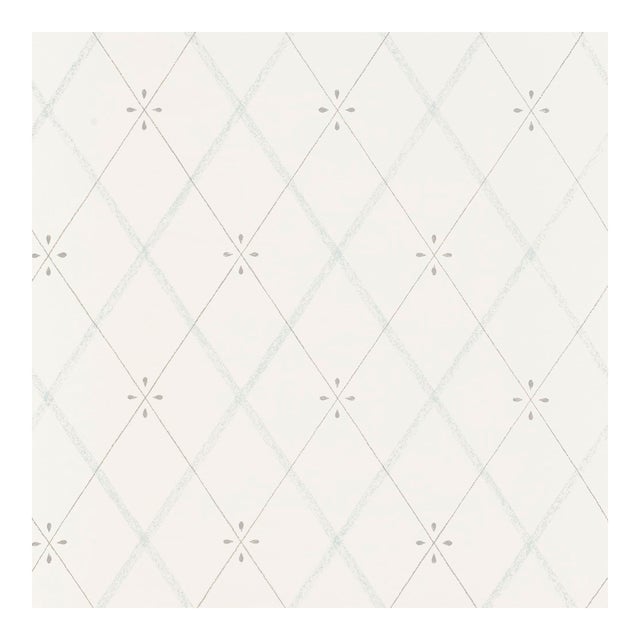 Sample - Schumacher Kasumi Diamond Wallpaper in Mineral For Sale