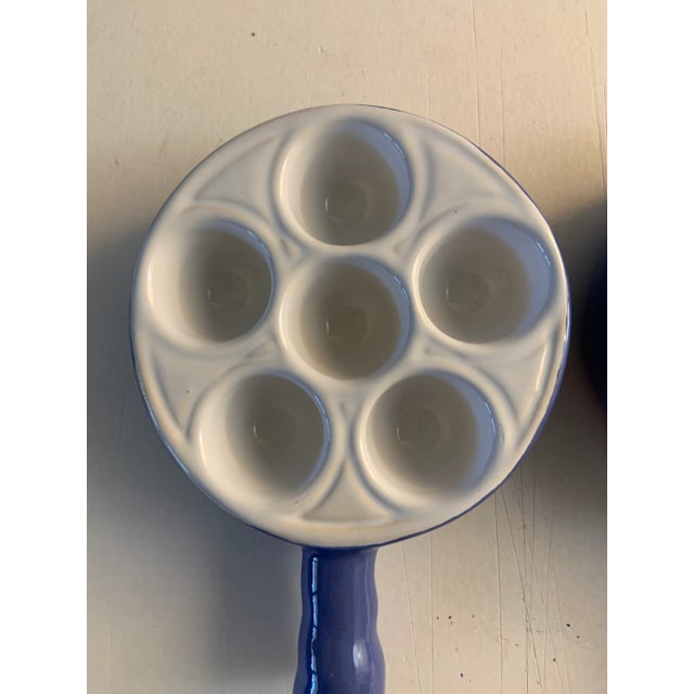 1960s French Emile Henry Quail Egg Snail Dishes- Set of 2 For Sale In New York - Image 6 of 8