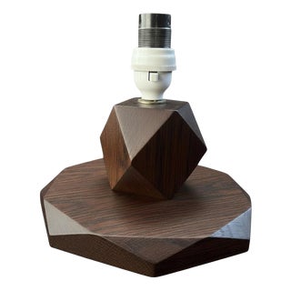 Antique Arts and Crafts Oak Table Lamp from Heals of London, 1920s For Sale