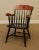 High Quality Solid Wood Frame Black Painted Spindle Back Armchair Engraved Back