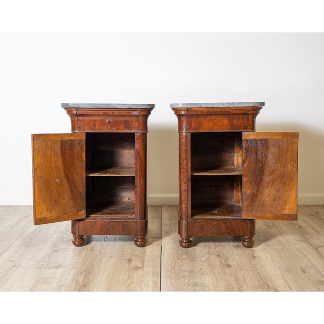 Pair of Charles X bedside tables. Genoa, early 19th century For Sale - Image 10 of 12