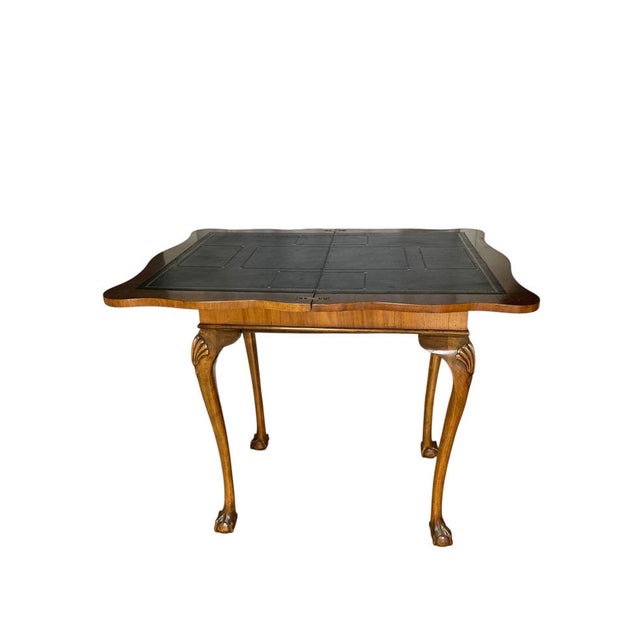 George II Style Fold-Over Game Table in Walnut, 1920 For Sale - Image 6 of 15