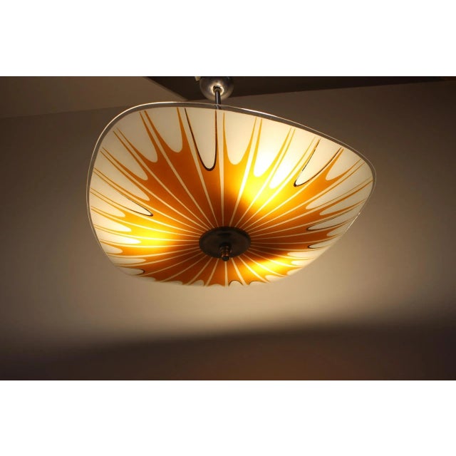 Glass Mid-Century Glass Ceiling Lamp by Napako, 1960s For Sale - Image 7 of 12