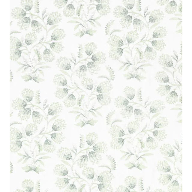 Traditional The House of Scalamandré Hana Embroidery Fabric, Eucalyptus For Sale - Image 3 of 3