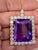 58 Ct Emerald Cut Amethyst & 7 Ct Diamond Pendant Necklace 14KY Gold + Chain For Sale - Image 18 of 18