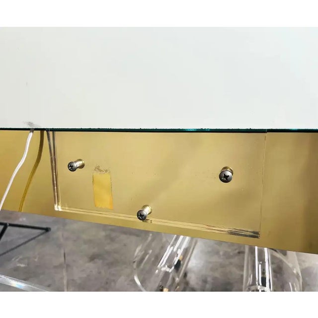 Lucite Vanity, Mirror & Scroll Ottoman Bench by Hill Manufacturing 1970s For Sale - Image 11 of 14