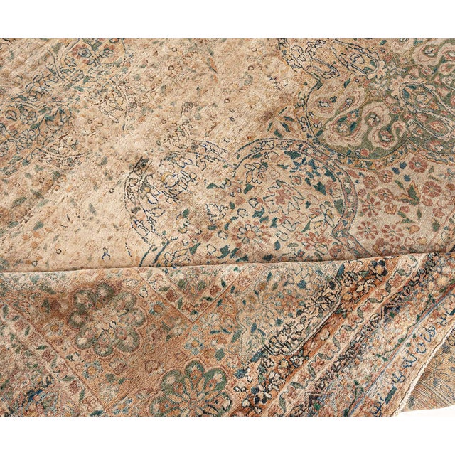 Fine Antique Persian Kirman Handmade Wool Rug For Sale In New York - Image 6 of 7