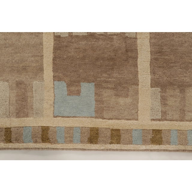 2020s Contemporary Scandinavian Style Geometric Taupe Wool Rug by Rug & Kilim, India For Sale - Image 5 of 10