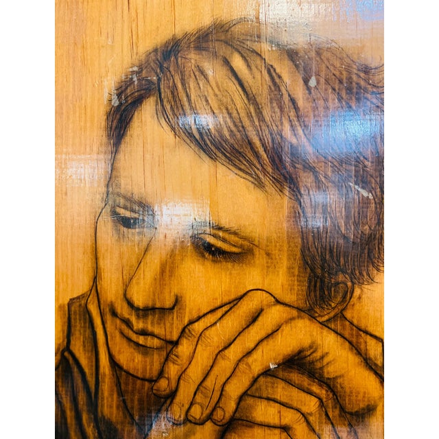 1970s 1970s “Thinking Man” Wood Mural (Vintage) For Sale - Image 5 of 6