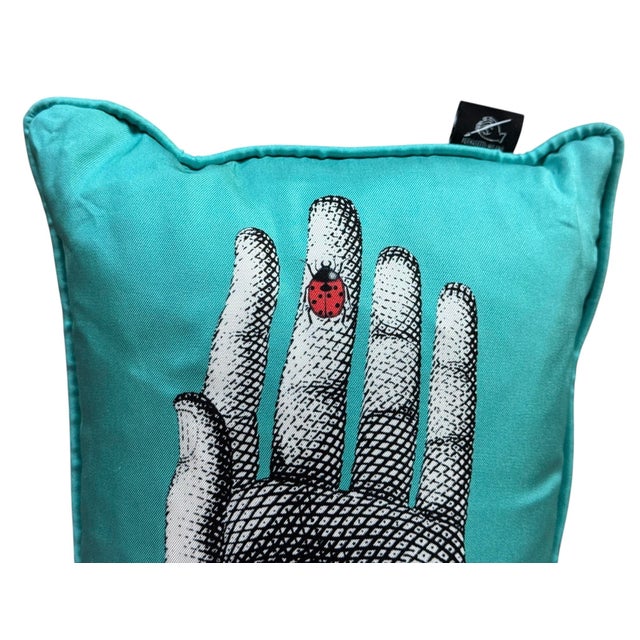 Early 21st Century Fornasetti Mano Ladybug Silk Pillow For Sale - Image 5 of 7