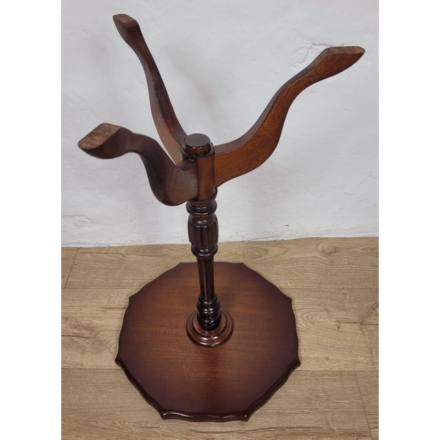 Octagonal Piecrust Tripod Wine Table with Fluted Legs, 1960 For Sale - Image 14 of 17