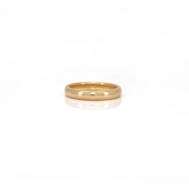 Antique Yellow Gold Wedding Band, Feb 2, 1907, Size 5.25, 14k For Sale - Image 4 of 7