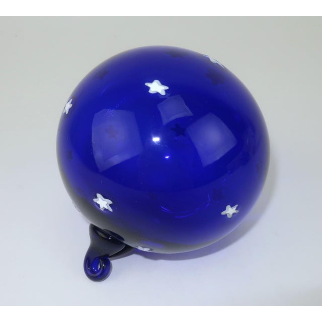 Royal Blue Art Glass Christmas Holiday Ornaments Including Thames Glass, Set of 3 For Sale - Image 8 of 10