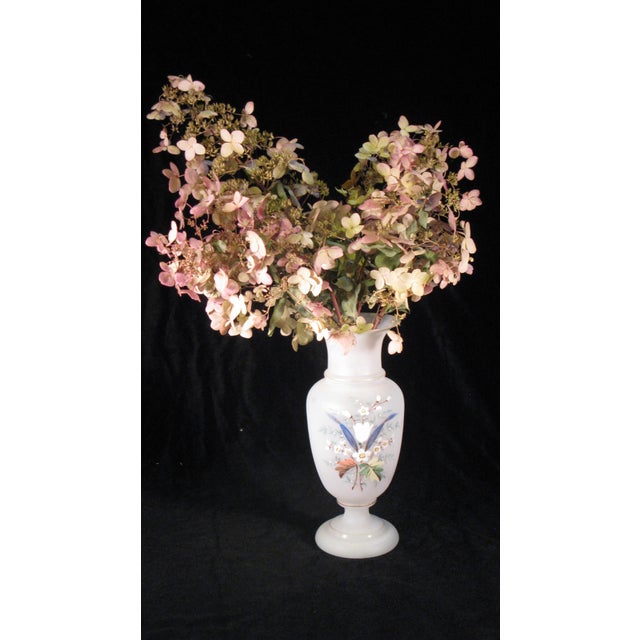 Late 19th Century Glass Vase Bristol Type Hand Painted Enameled Flowers For Sale - Image 12 of 12