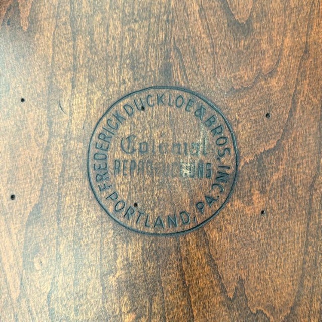 Late 20th Century Set of 6 Frederick Duckloe & Bros. Colonial Reproductions Collection Spindle Back Dining Chairs For Sale - Image 9 of 13