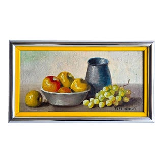 Vintage Still Life Oil Painting, Signed P. Letourneur For Sale