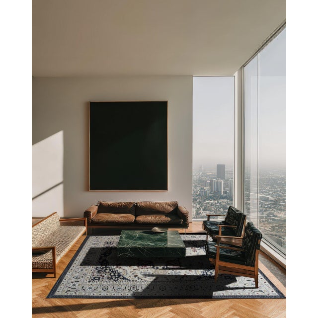 9x12 New Traditional Beige Persian Heriz Design Contemporary Wool Carpet Rug For Sale - Image 4 of 7