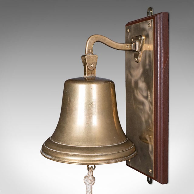 1960s Vintage School Dinner Bell, English, Brass, Playground Ringer, Mid Century For Sale - Image 5 of 9
