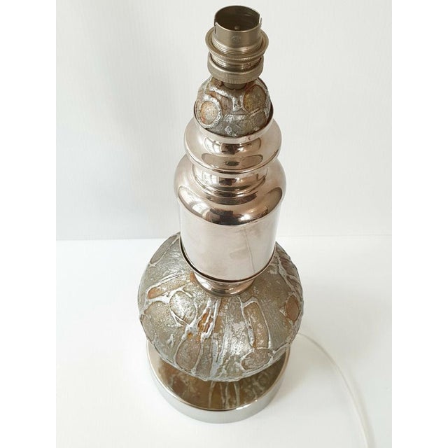 Space Age Table Lamp in Steel with Relief and Moire Reflections, 1970s For Sale - Image 10 of 12