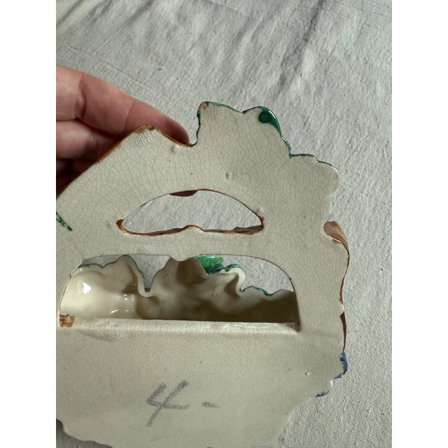 Vintage Majolica-Style Grapevine Wall Pocket For Sale - Image 12 of 16
