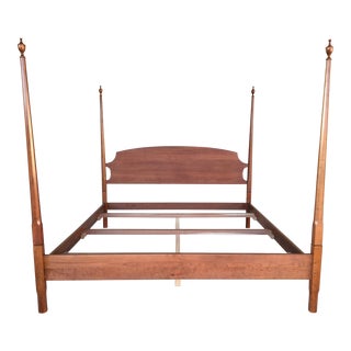 Stickley Cherry Shaker Style Pencil Poster King Size Bedframe For Sale