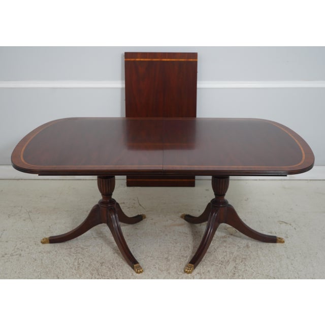 Age: c1999 Details: Model 2207 #29 Finish High Quality Construction Georgian Style Duncan Phyfe Pedestal Paw Feet Brass...