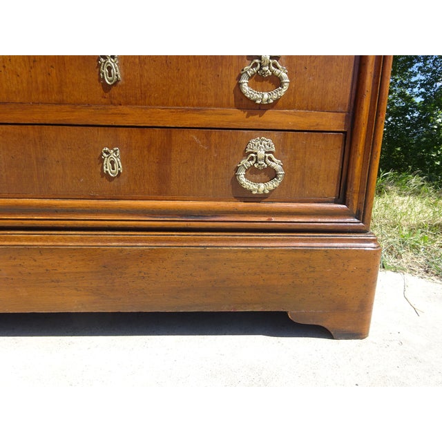 Brown Chest of 4 Drawers in Light Wood, 1980s For Sale - Image 8 of 18