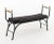 Black Hollywood Regency Wrought Iron and Brass Bench For Sale - Image 8 of 9