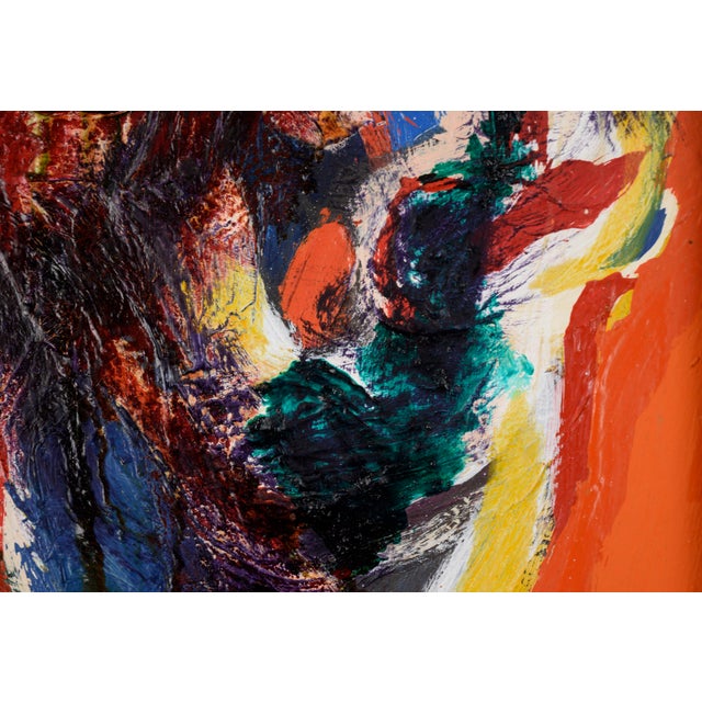 1960s Abstract Expressionist Composition on an Orange Field - Oil on Canvas by Peter Witwer For Sale - Image 5 of 8