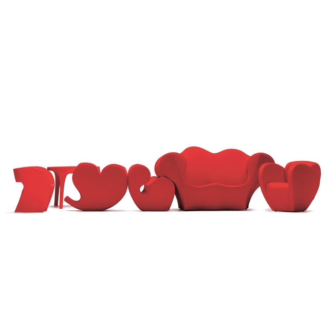 Textile Soft Heart Lounge Chair, Rocking, Red, Ron Arad for Moroso, Italy, 1991. For Sale - Image 7 of 8