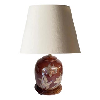 Table Lamp in Ceramic and Wood, France, 1970s For Sale