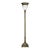 Classical Antique Brass & Verdigris Torchiere Floor Lamp With Frosted Fluted Shade For Sale