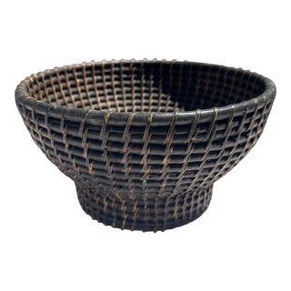 Handcrafted Woven Rattan Bowl For Sale