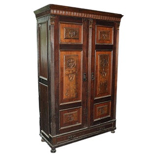 Antique Hungarian Wooden Wardrobe, 1880s For Sale