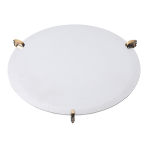 Art Deco Aluminum Serving Tray With Sculptural Brass Supports