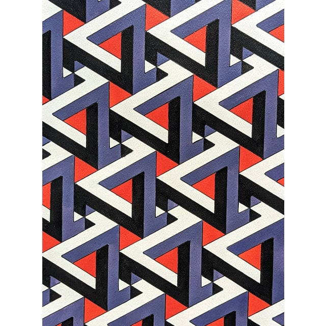 Drawing/Sketching Materials Austin Magruder "Penrose Steps" Contemporary Red and Purple Hand Drawn Tessellated Abstract, 2020 For Sale - Image 7 of 8