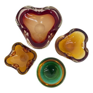 Mid-Century Murano Summers Glass Bowls, 1970s, Set of 4 For Sale