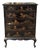 Antique Chinoiserie Black & Gold Tall Chest of Drawers For Sale